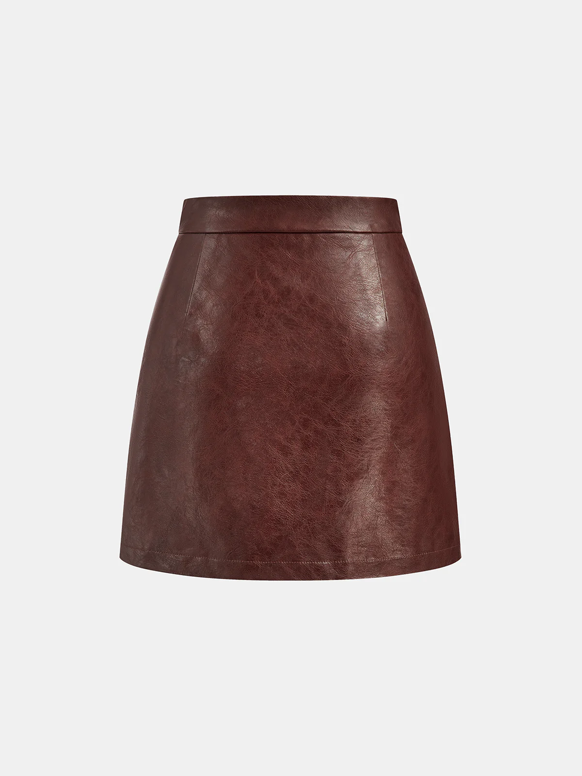 Asymmetric Metal Detail PU Leather Mini Skirt - Image 3