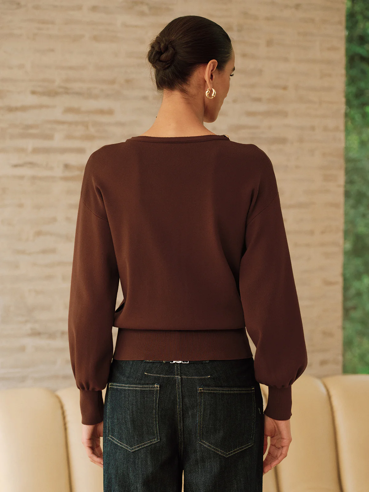 Asymmetric Metal Detail Sweater - Image 6