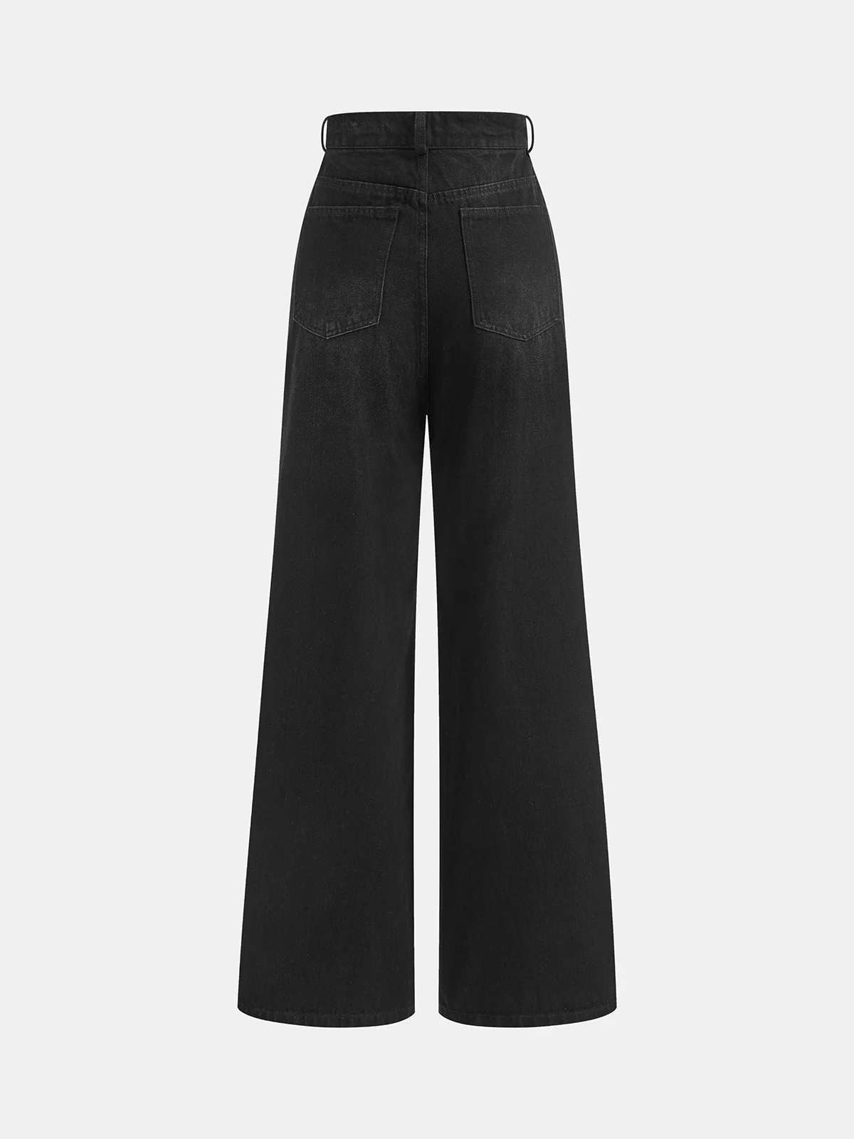 Asymmetric Mid-Waist Denim Pants - Image 2