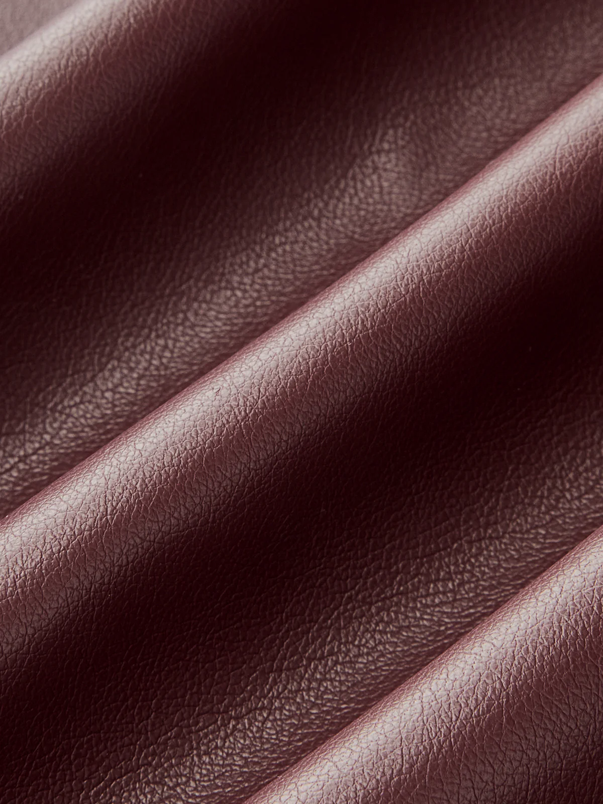 Asymmetric Neckline Ruched Faux Leather Top - Image 3