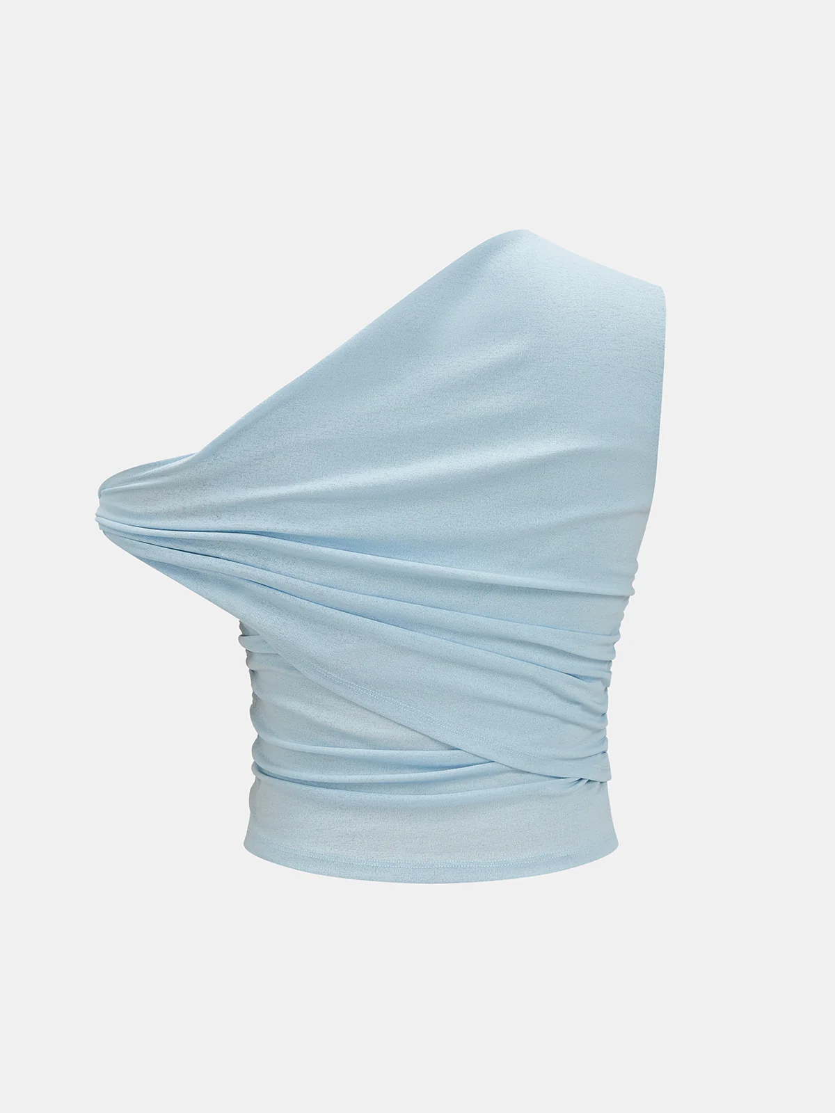 Asymmetric One Shoulder Ruched Slim Top - Image 3