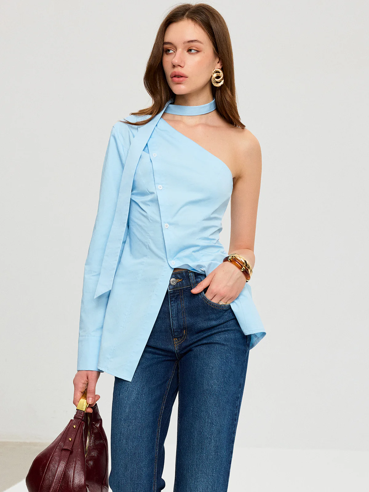 Asymmetric One-Shoulder Shirt - Image 4