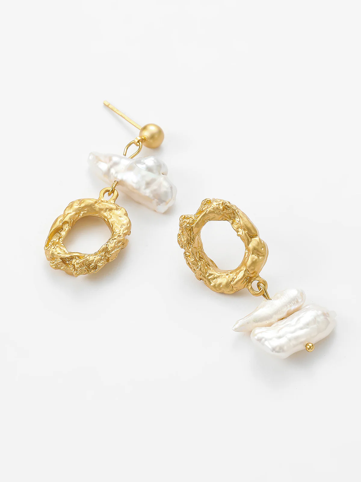 Asymmetric Pearl Earrings - Image 2