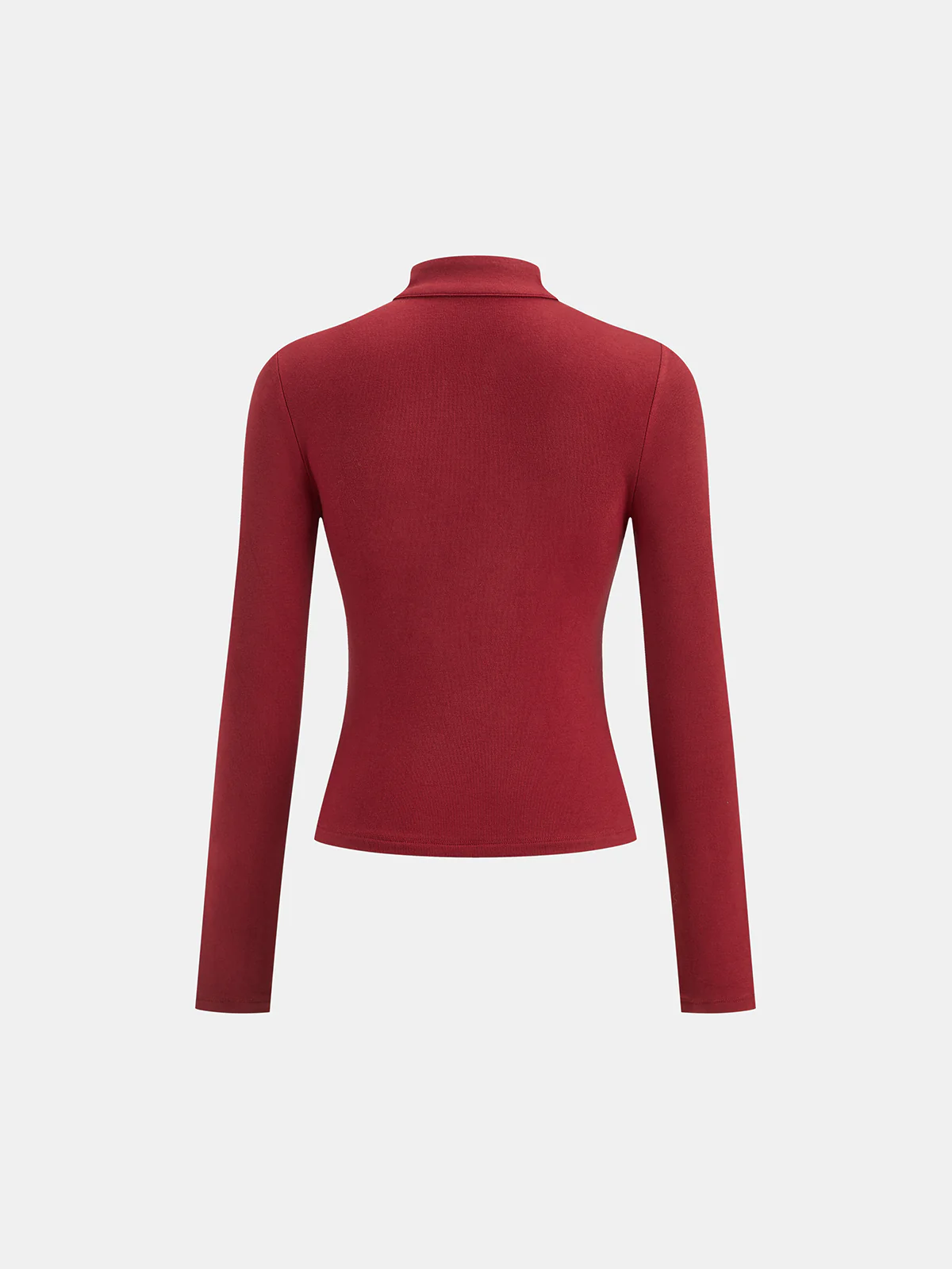 Asymmetric Placket Stand Collar Long Sleeve Blouse - Image 3