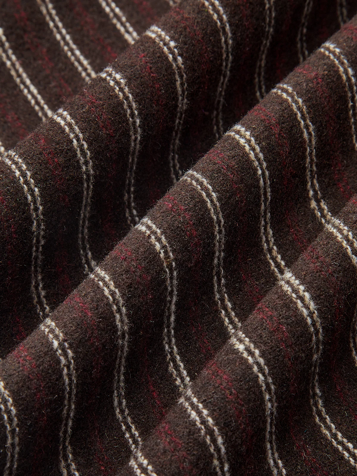 Asymmetric Placket Tweed Pinstripe Wide-Leg Pants - Image 3