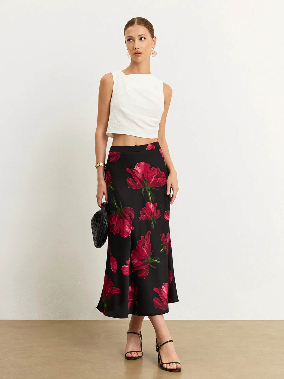 Asymmetric Pleated Textured Fabric Top - Image 4