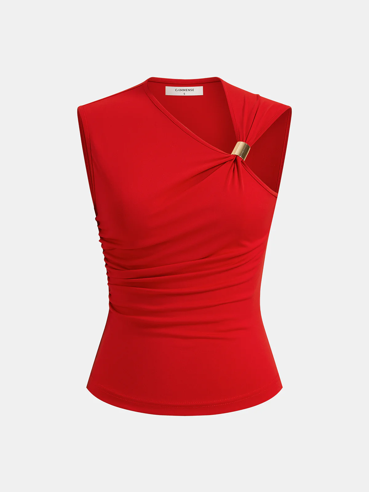 Asymmetric Ruched Top & Drawstring Pants Set - Image 2