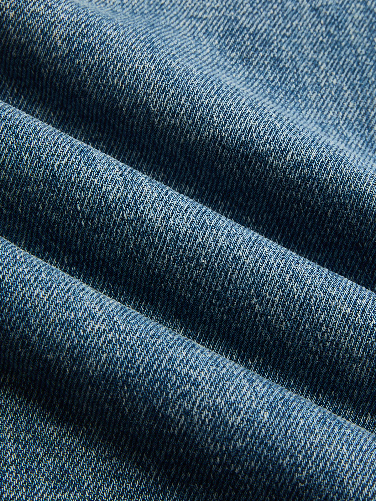 Asymmetric Waist Wide Leg Denim Pants - Image 3