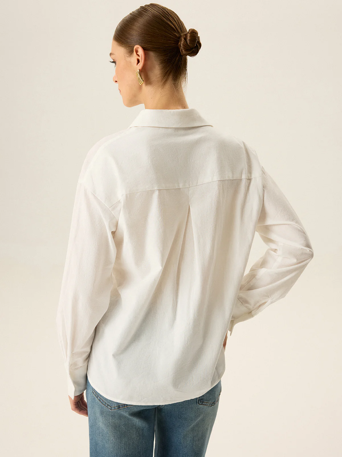 Asymmetric Wrap Long-Sleeve Shirt - Image 5