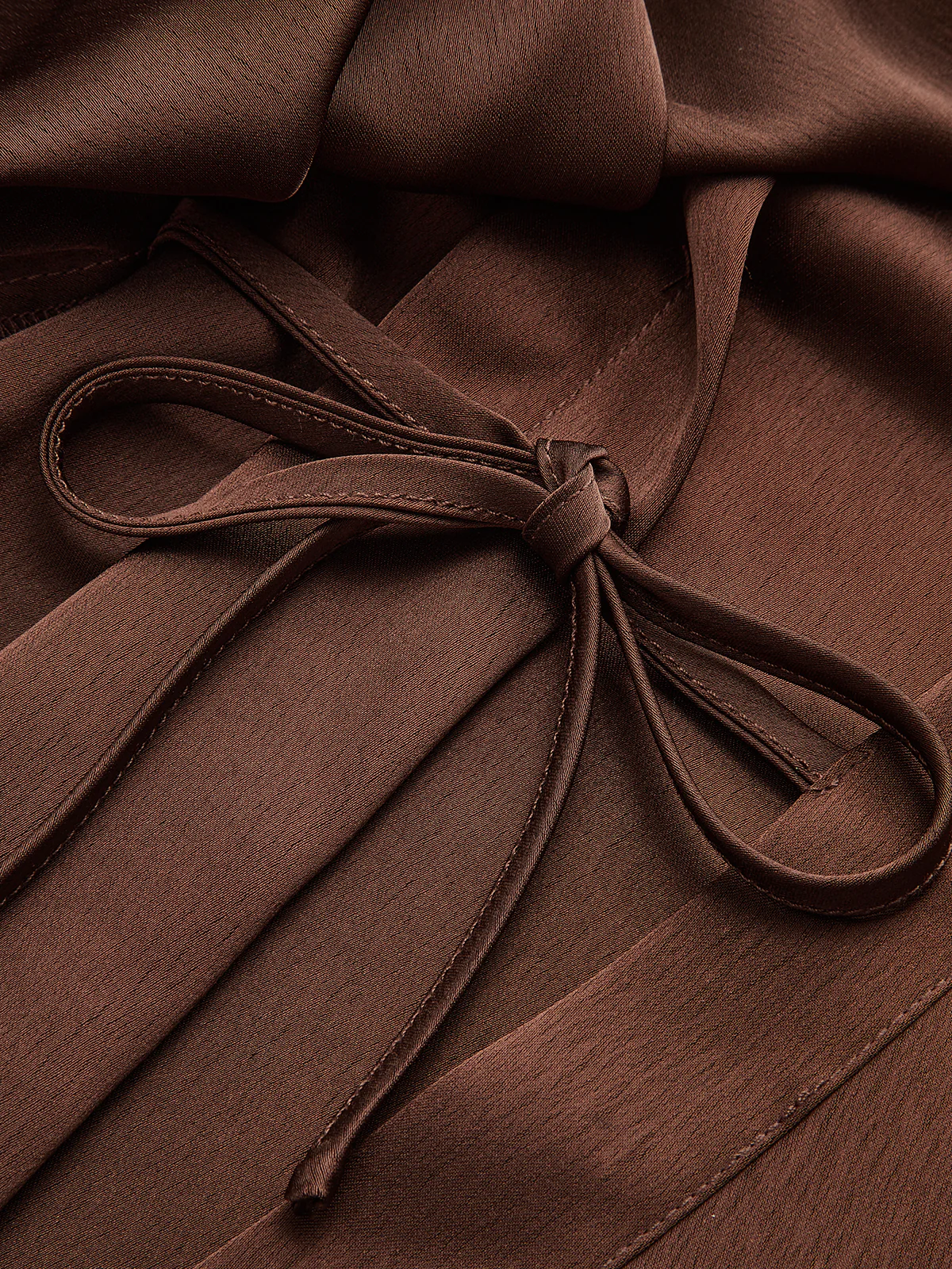Asymmetric Wrap Satin Shirt - Image 8