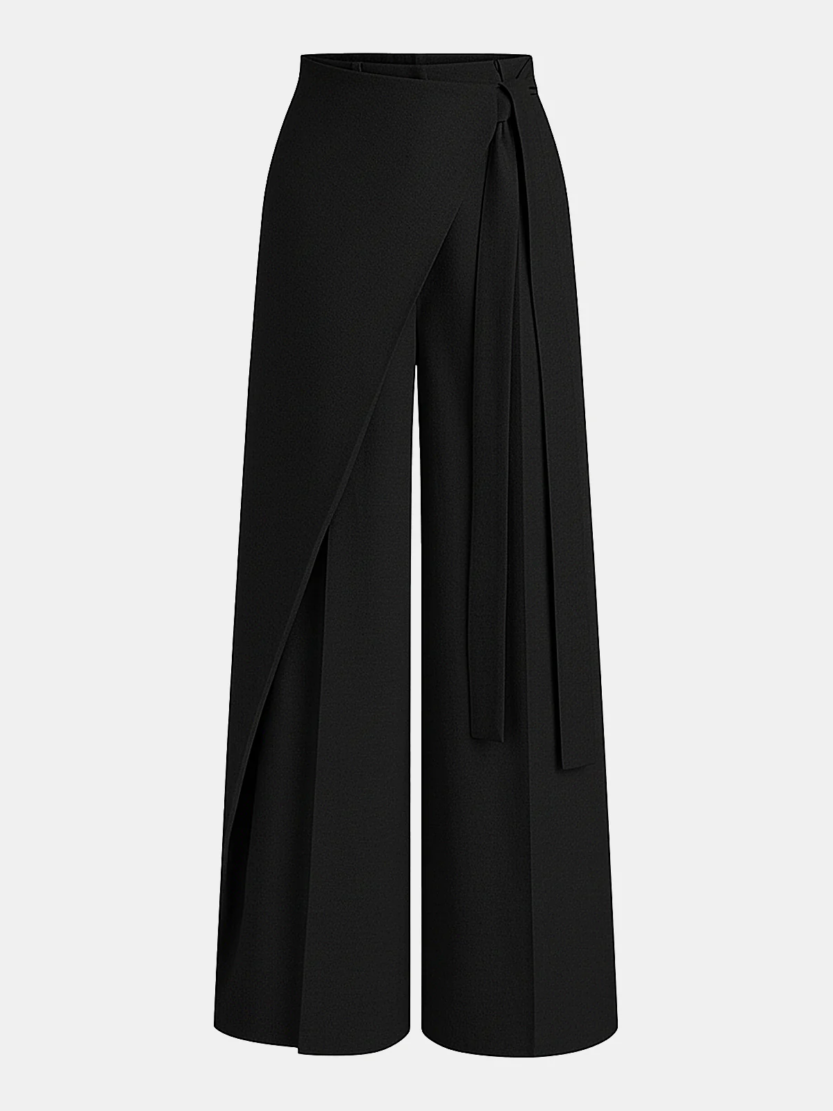 Puddle Hem Asymmetric Wrap Wide-Leg Pants - Image 5