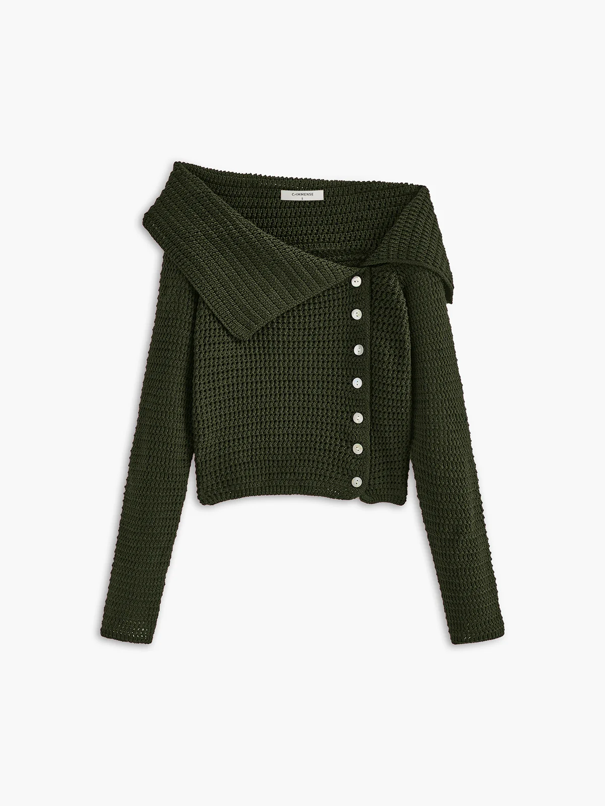 Asymmetrical Breasted Knit Top - Image 7