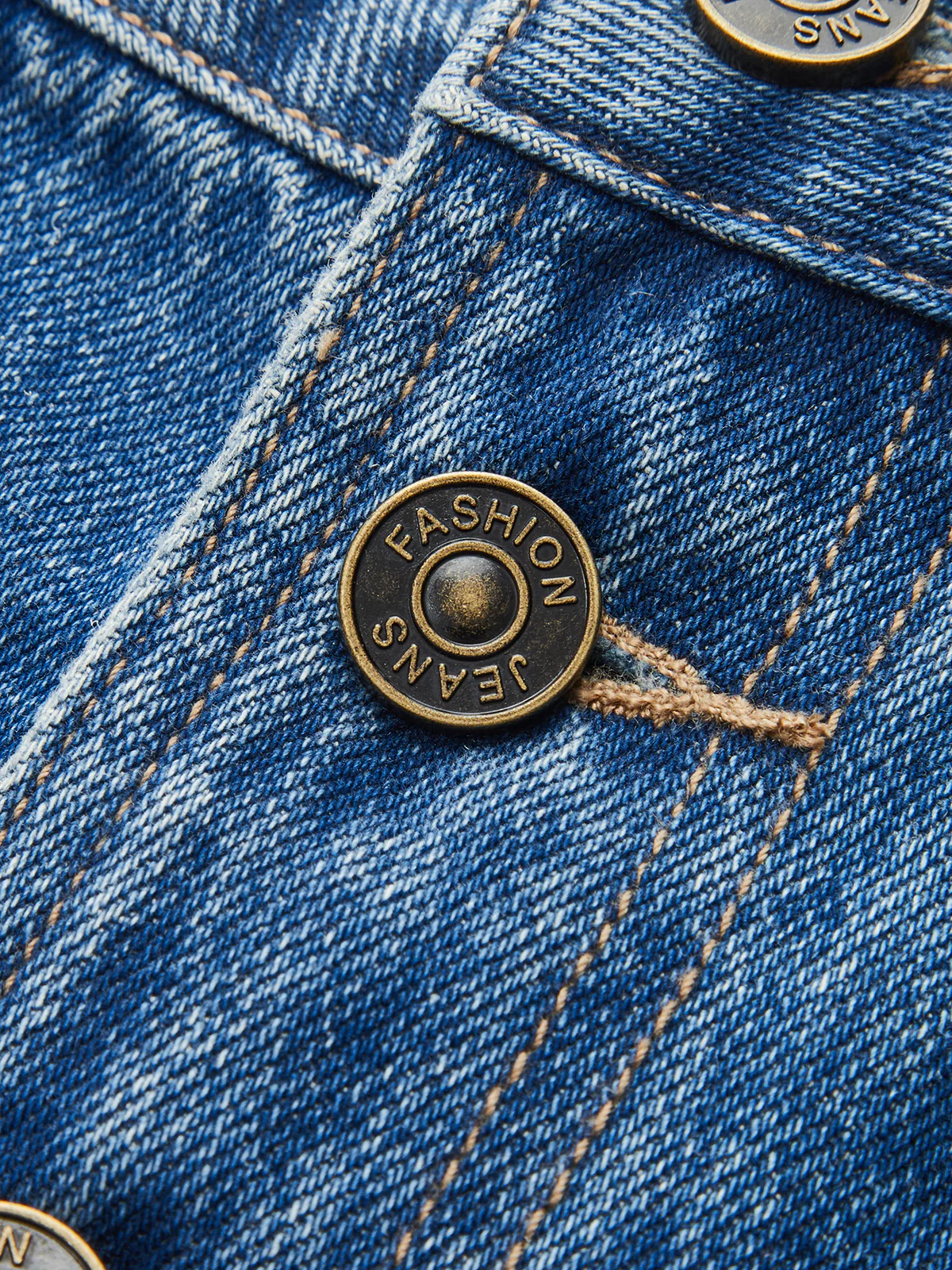 Asymmetrical Button Denim Shorts - Image 4