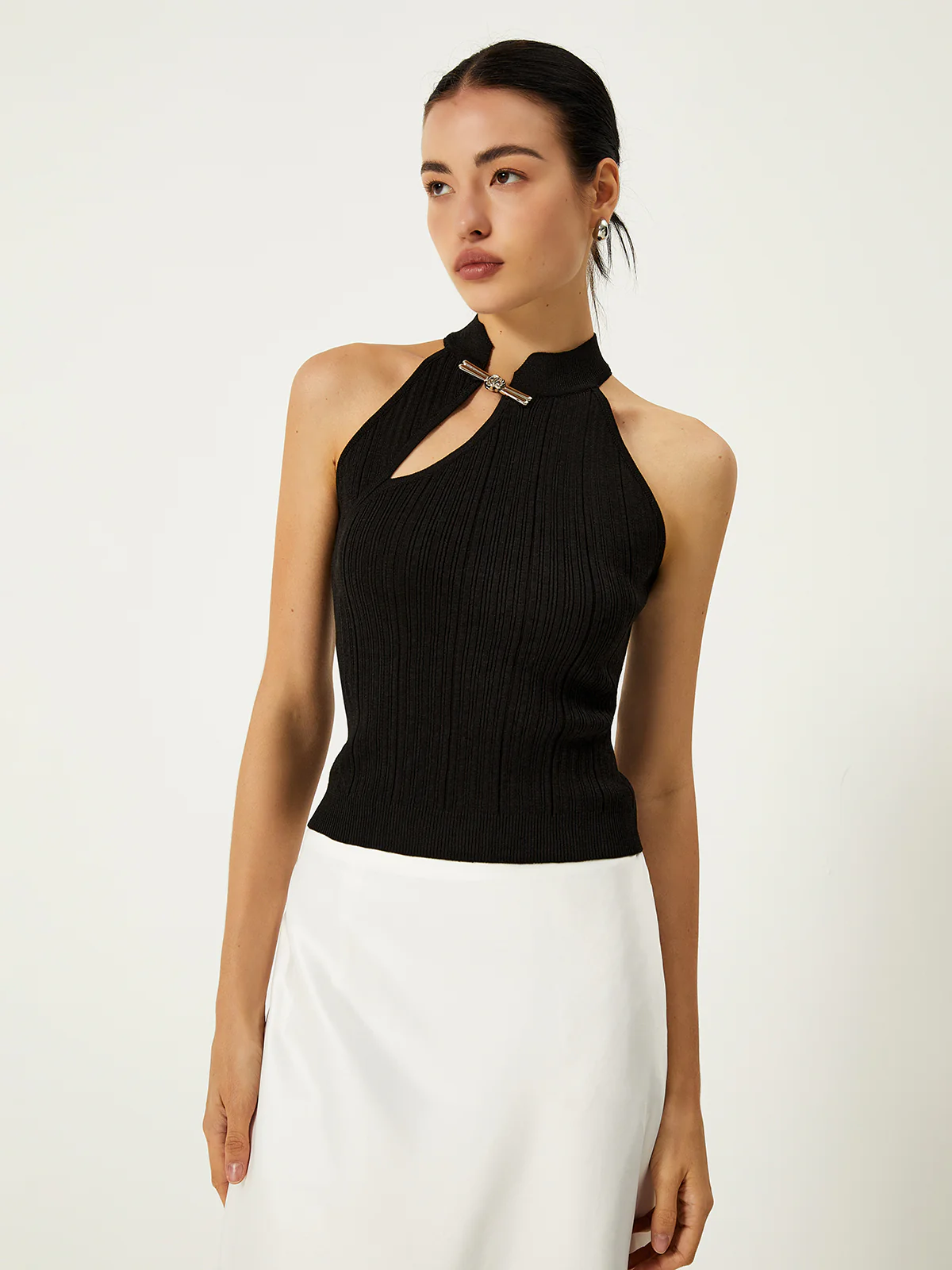 Asymmetrical Button Sweater Vest - Image 5