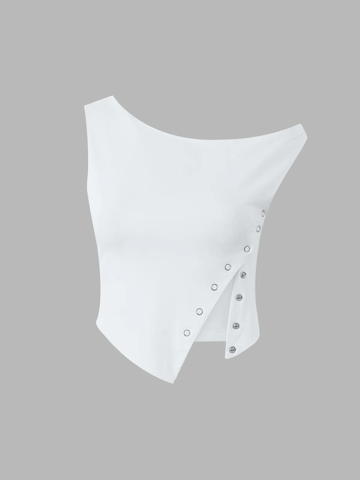 Asymmetrical Button Up Tank Top - Image 4