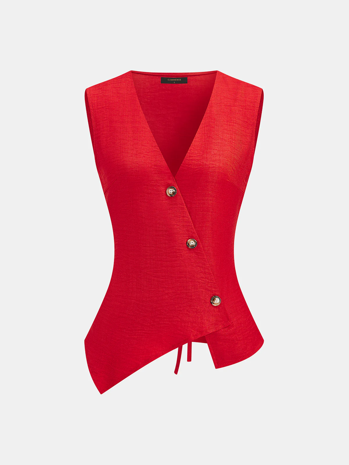 Asymmetrical Button Vest & Shorts Set - Image 2