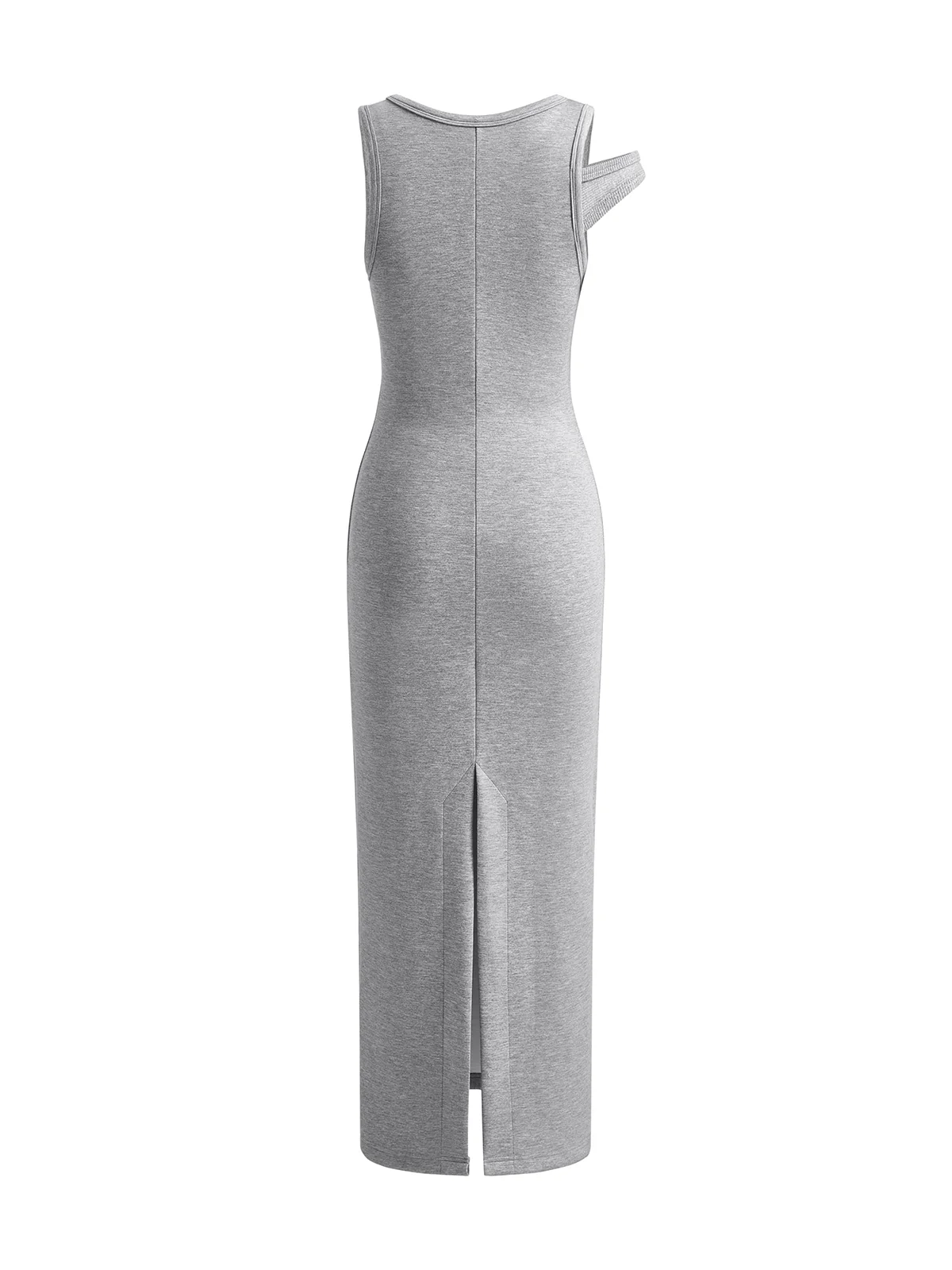 Asymmetrical Crew Neck Split Maxi Dress - Image 6