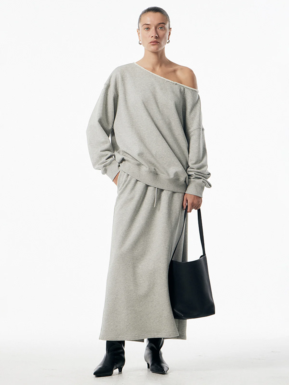Asymmetrical Drawstring Pockets Skirt Set - Image 2