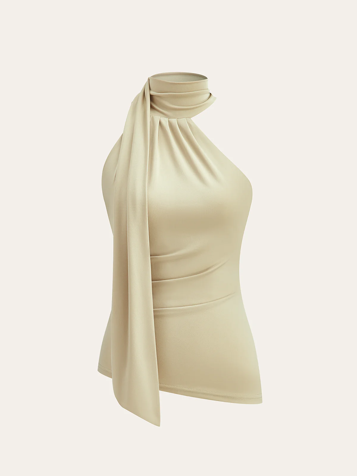Asymmetrical Halter Neck Ruched Top - Image 3