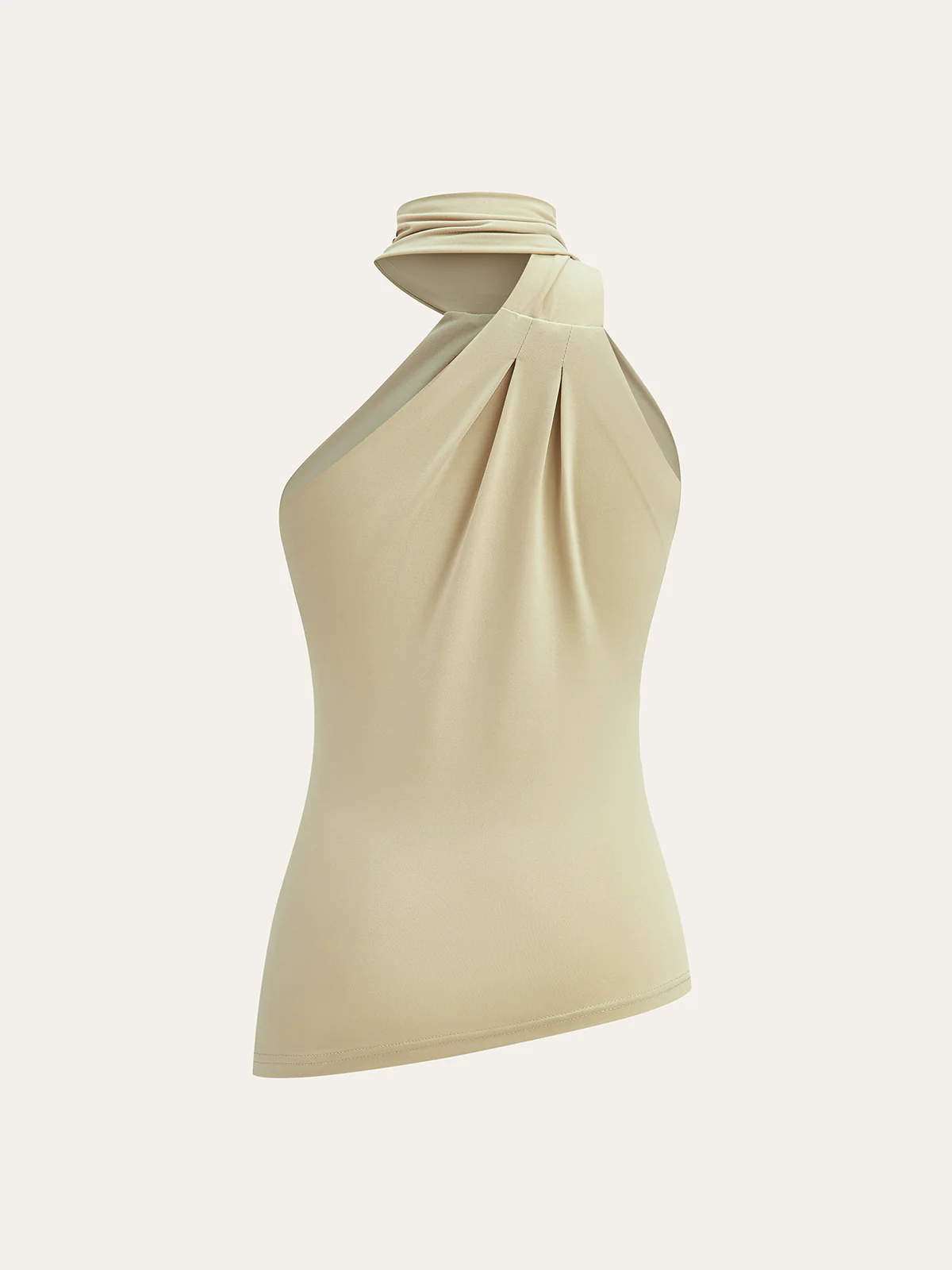 Asymmetrical Halter Neck Ruched Top - Image 4