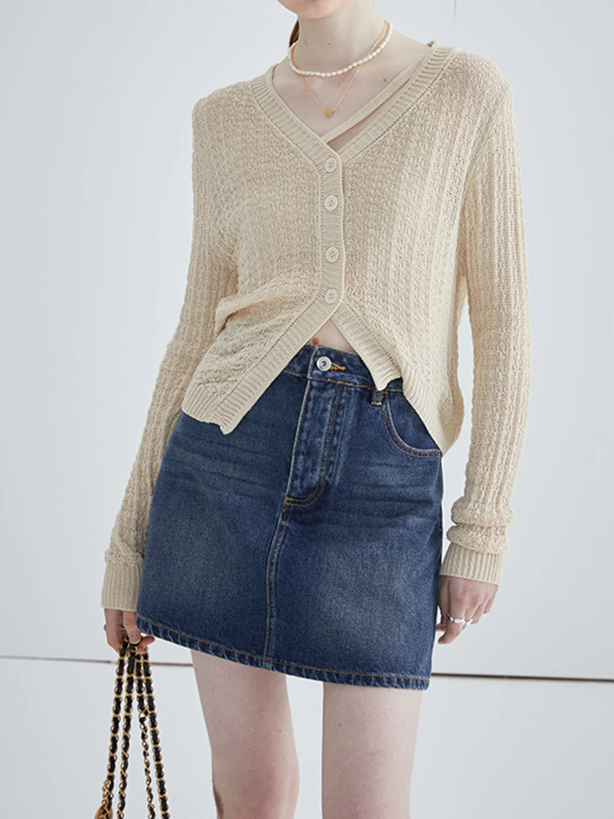 Asymmetrical Knit Cardigan - Image 4