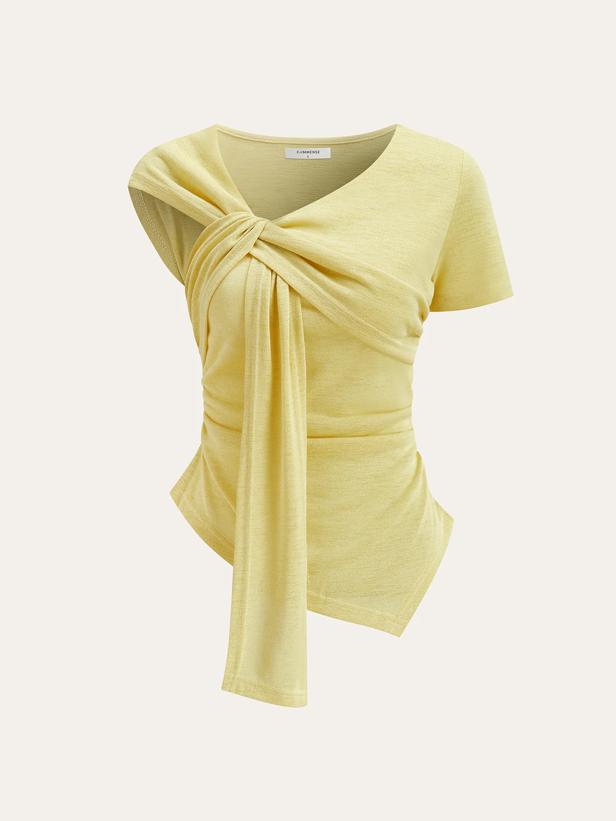 Asymmetrical Ruched Knotted Top