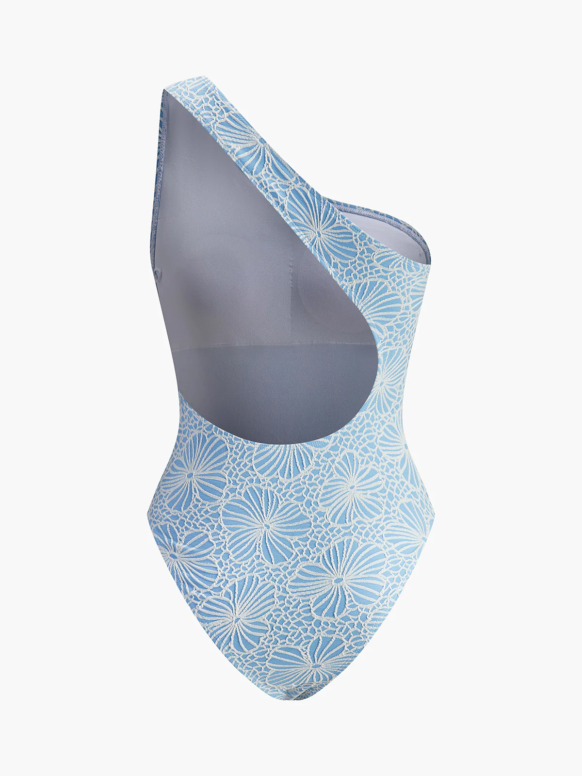 Asymmetrical Lace Cutout Back One-Piece - Image 7