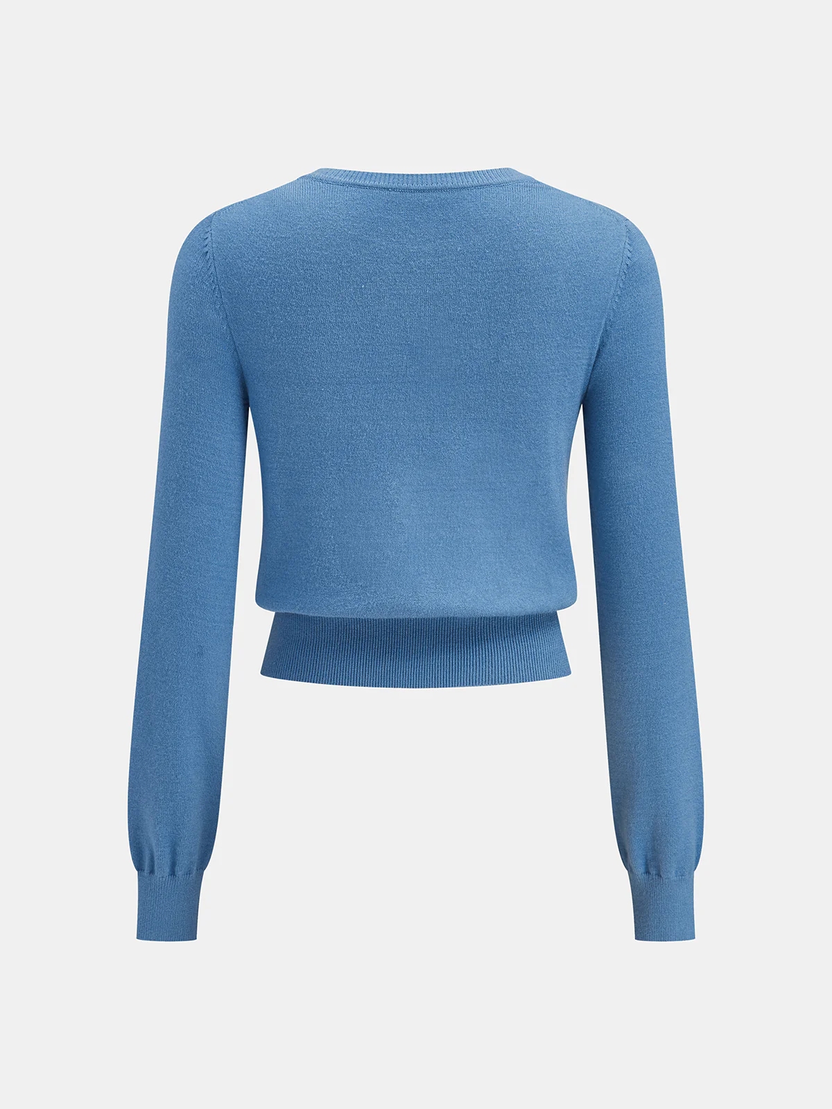 Asymmetrical Metal Button Knit Top - Image 2