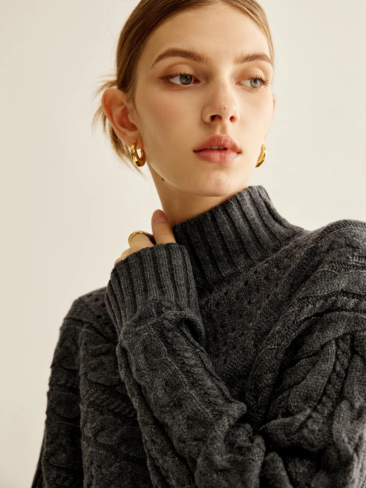 Asymmetrical Mock-Neck Sweater - Image 5
