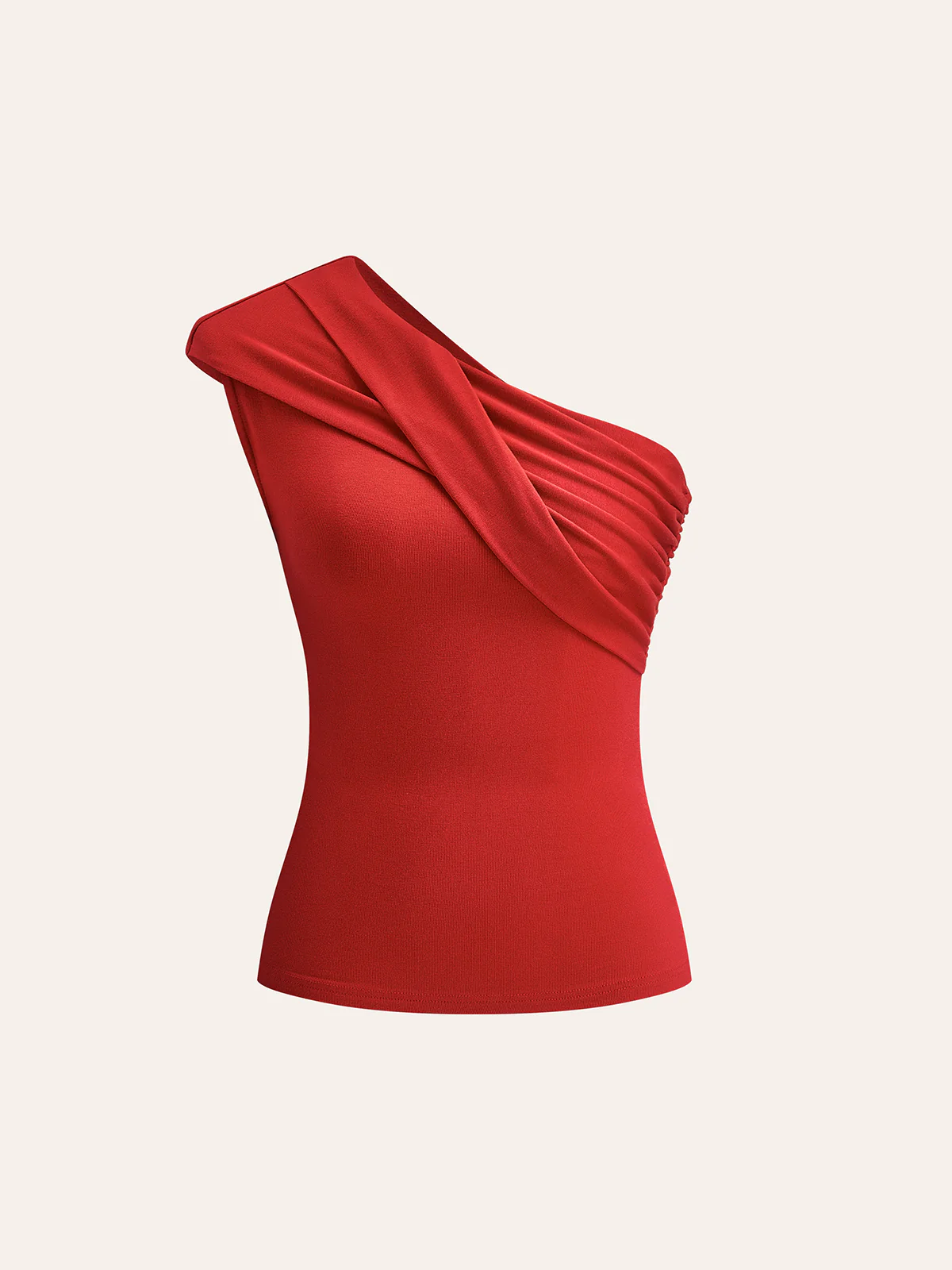 Asymmetrical Neck Sleeveless Jersey Top - Image 6