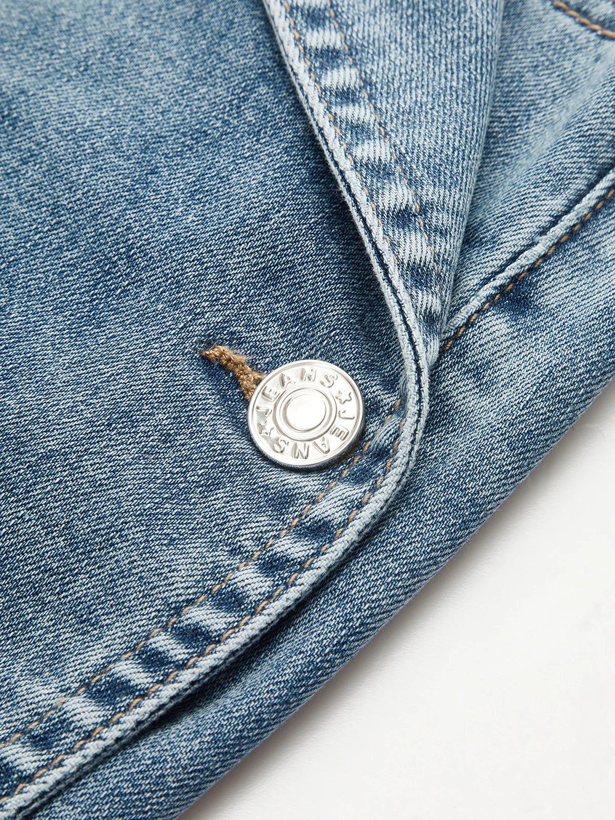 Asymmetrical Overlap Denim Mini Skirt - Image 5