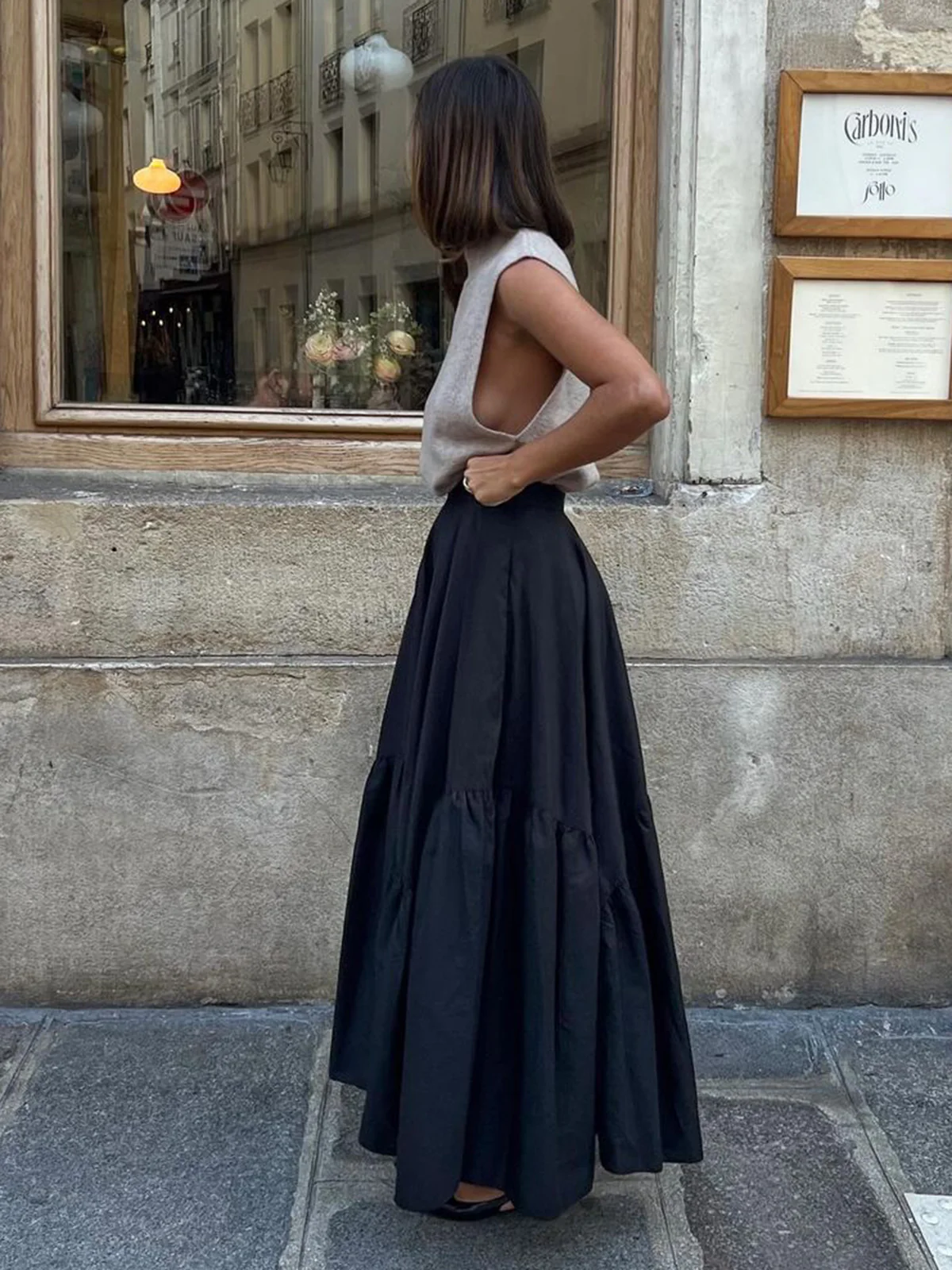 Asymmetrical Pleated Maxi Skirt - Image 5