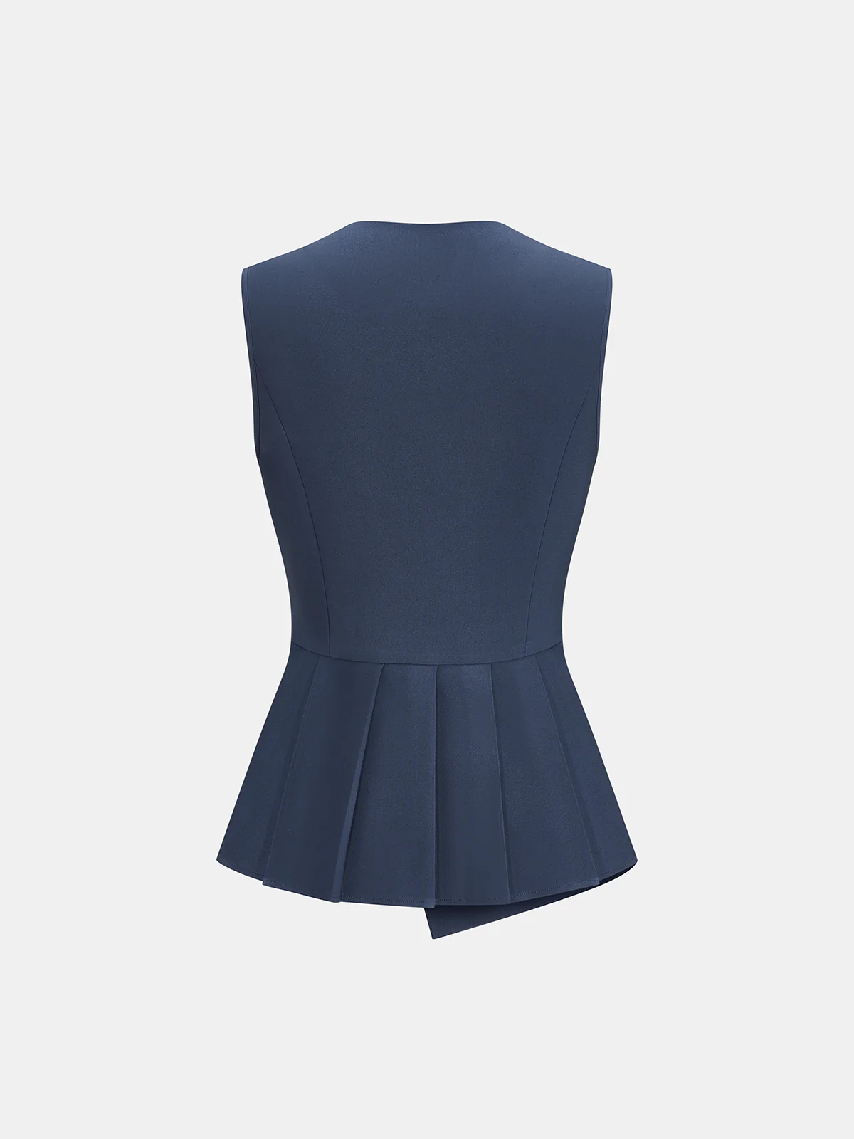 Asymmetrical Pleated Peplum Vest - Image 2