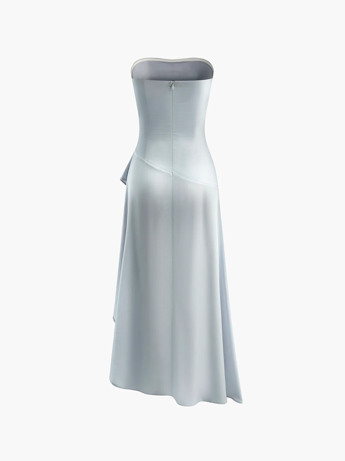 Asymmetrical Ruffle Strapless Dress - Image 5