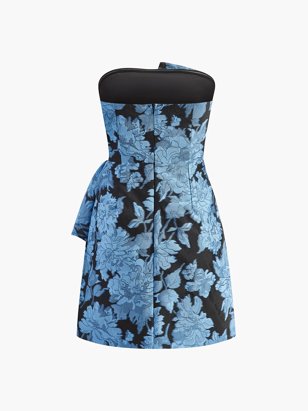 Asymmetrical Strapless Floral Dress - Image 2