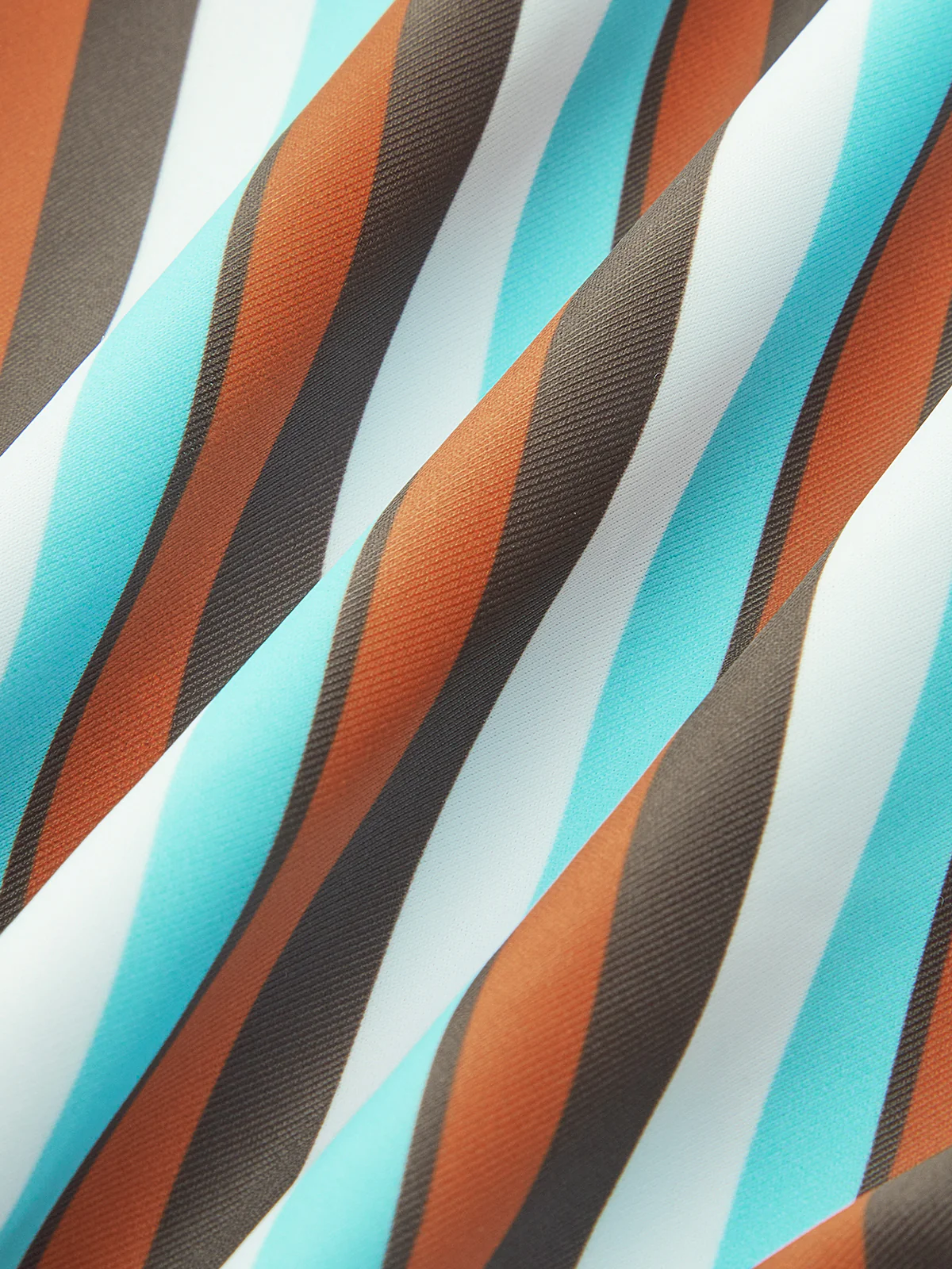 Asymmetrical Striped Belted One-Piece Swimsuit - Image 3