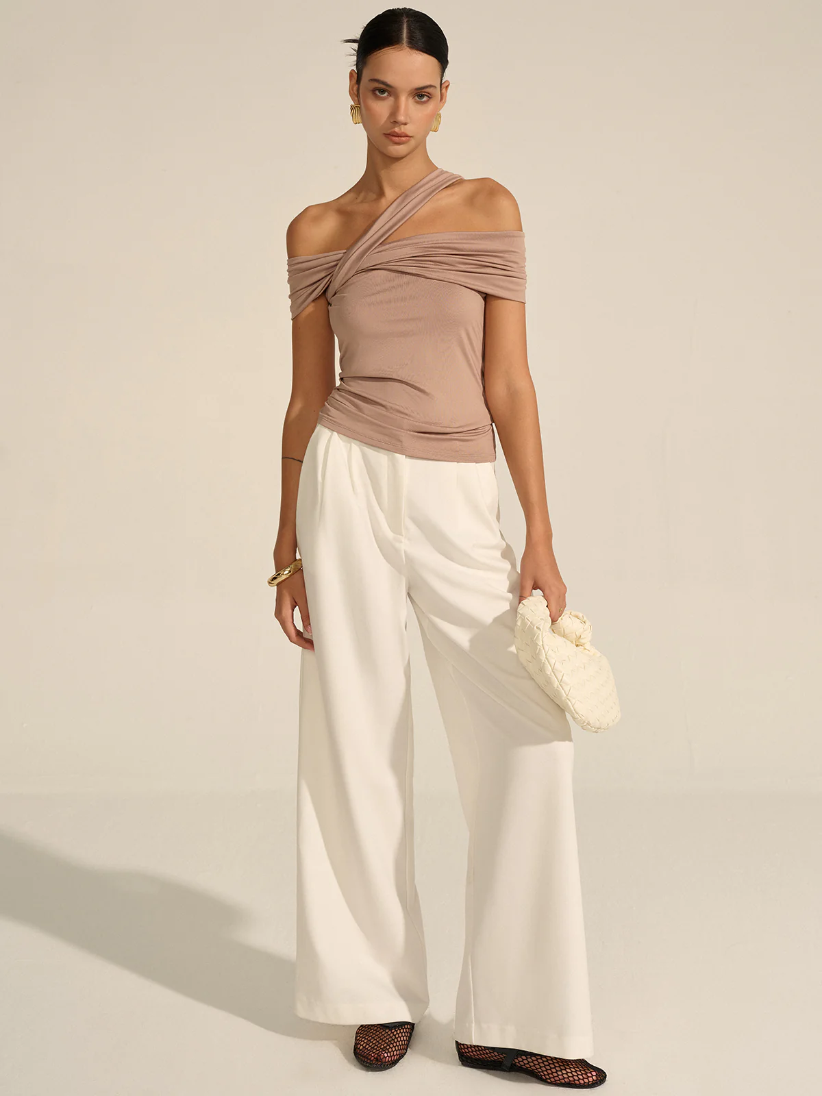 Asymmetrical Twist Off-Shoulder Top - Image 3