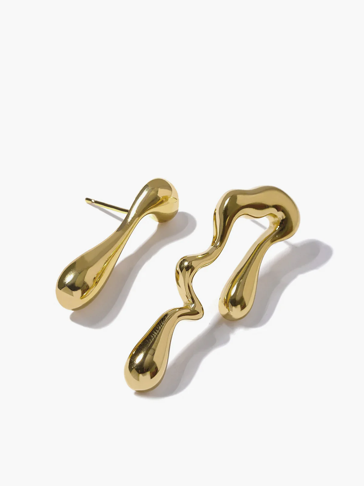 Asymmetrical Water Drop Earrings - Image 2