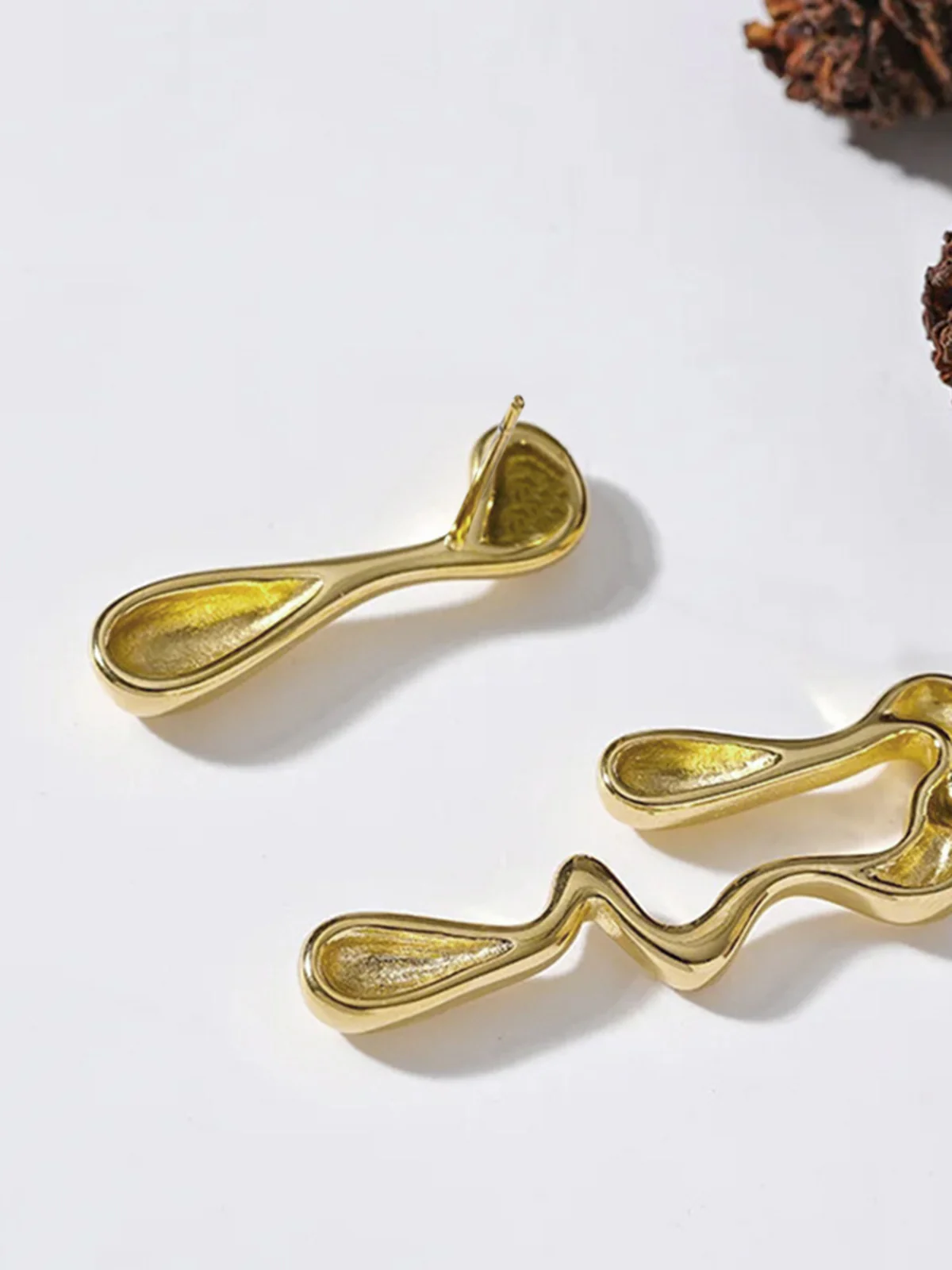 Asymmetrical Water Drop Earrings - Image 4