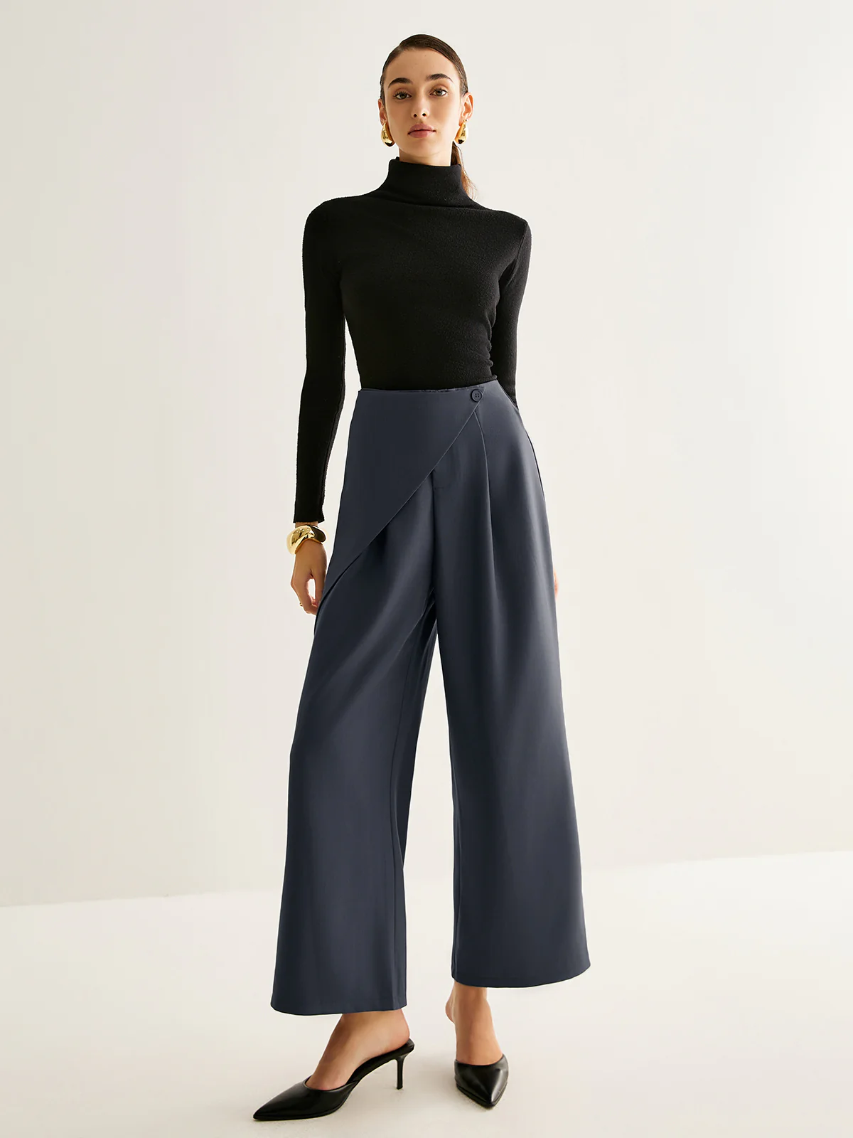 Asymmetrical Wide-Leg Pants - Image 3