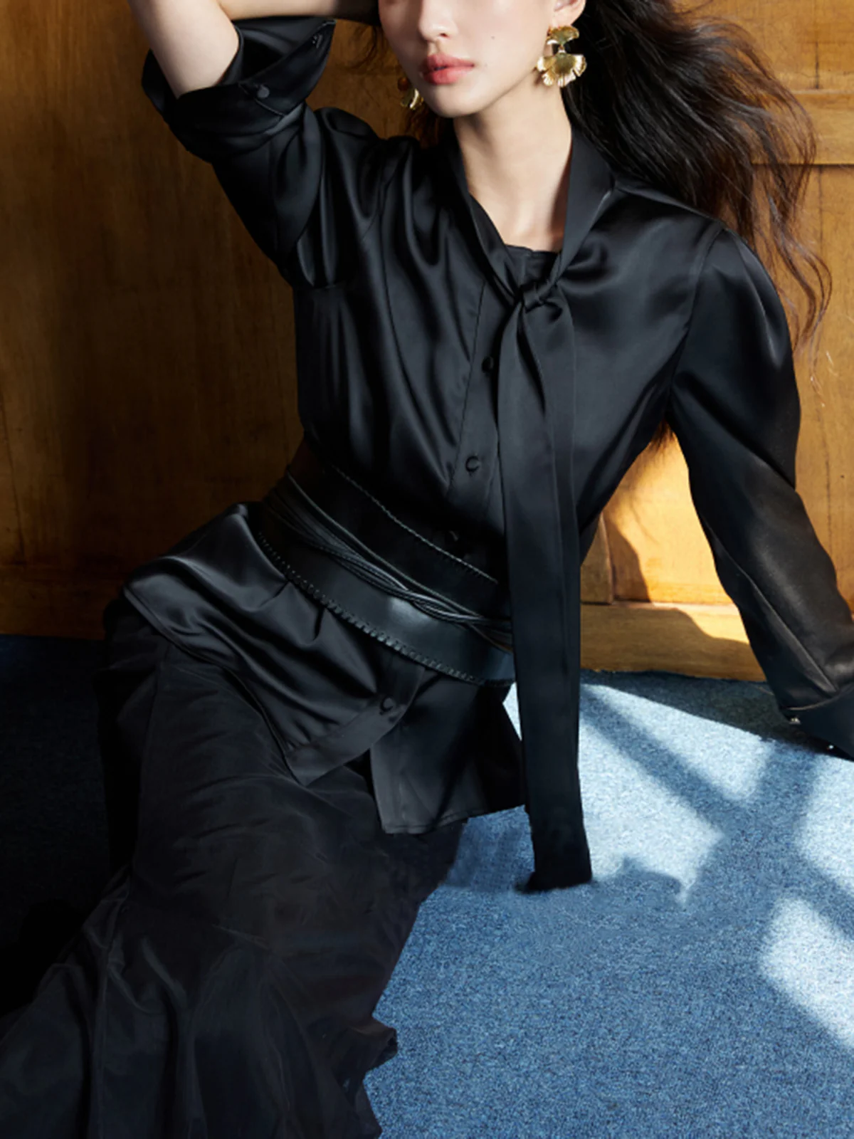 Asymmetrical Wide Tie Belt - Image 2