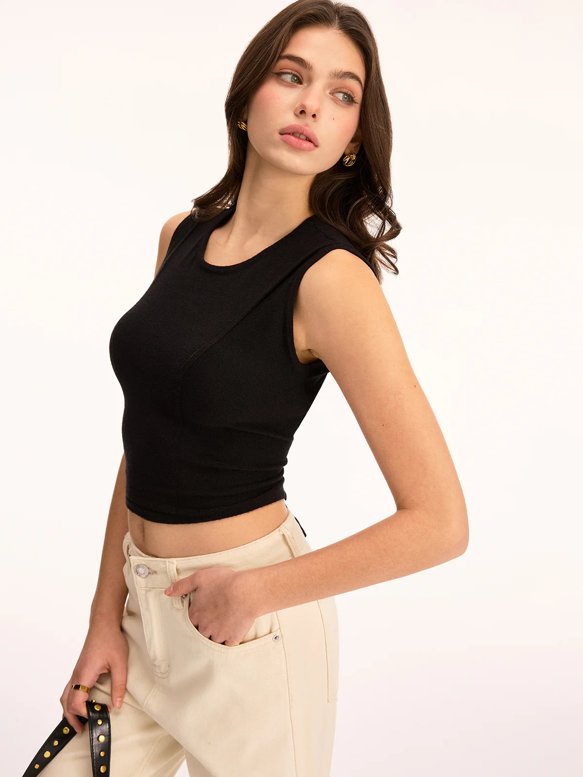 Back Lace-Up Sleeveless Crop Top - Image 3