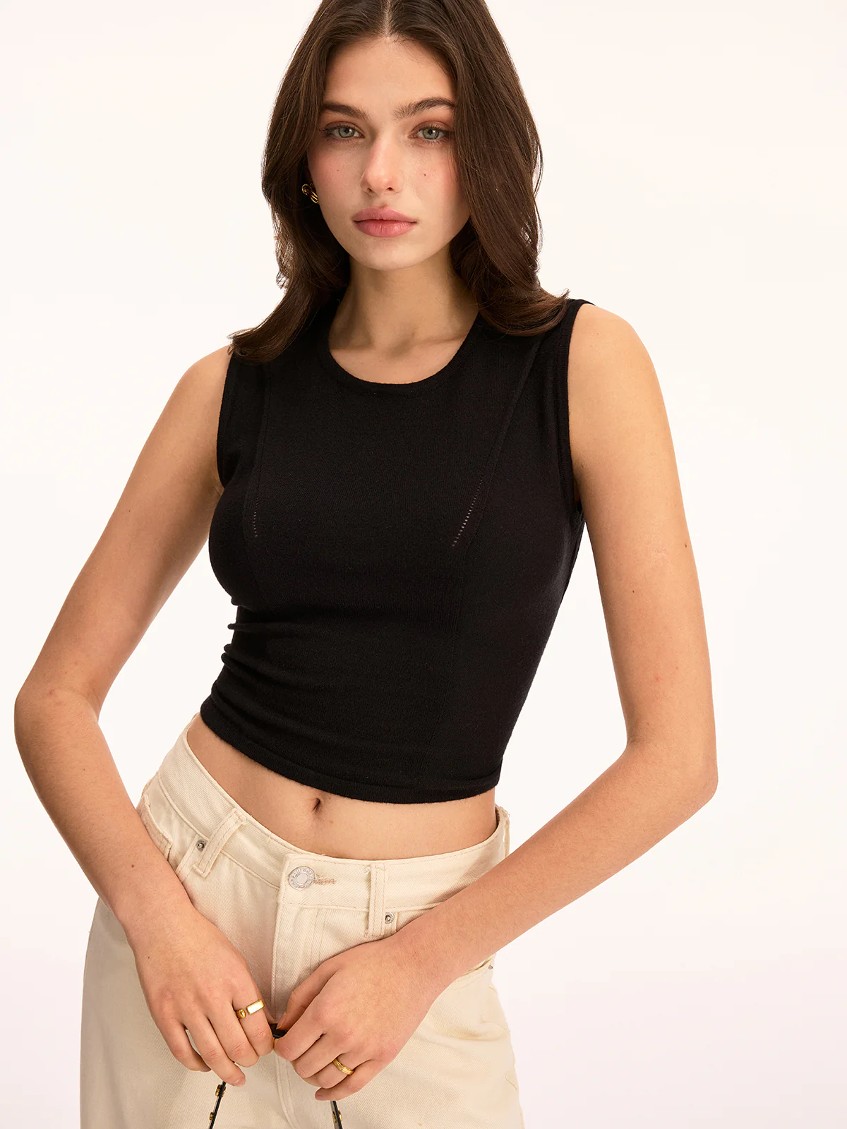 Back Lace-Up Sleeveless Crop Top - Image 5