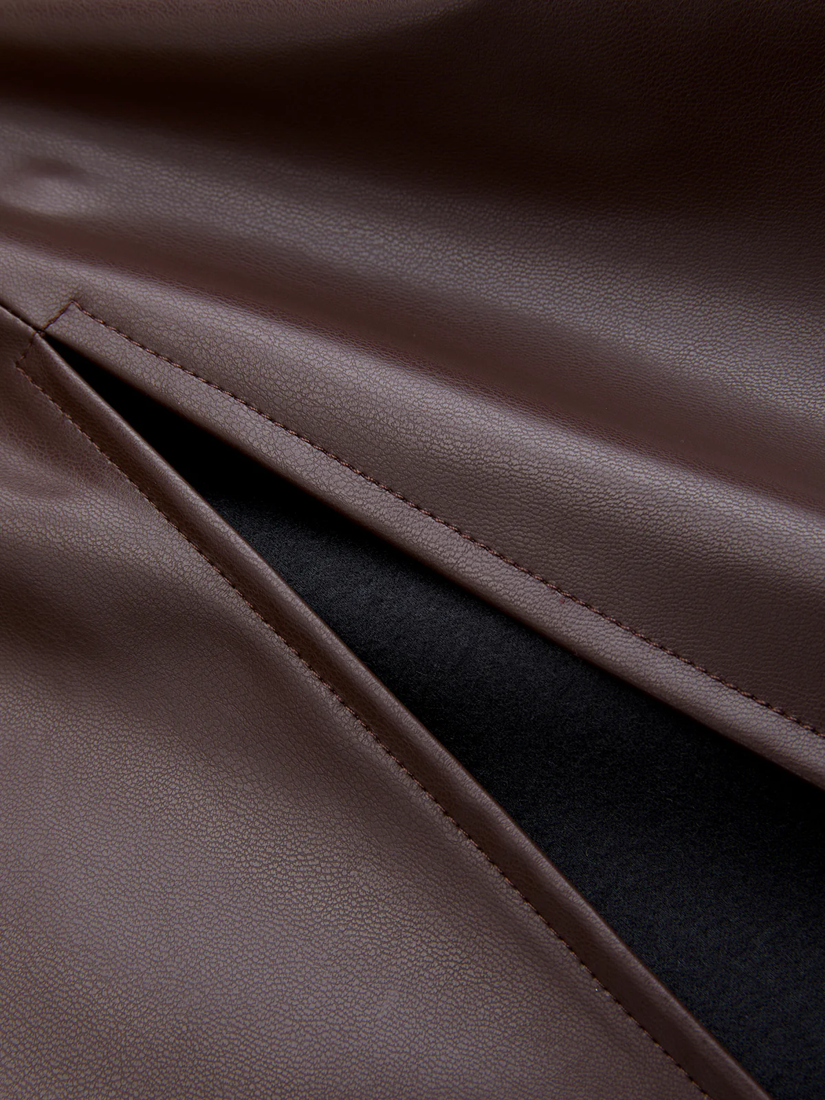 Back Slit Faux Leather Midi Pencil Skirt - Image 4