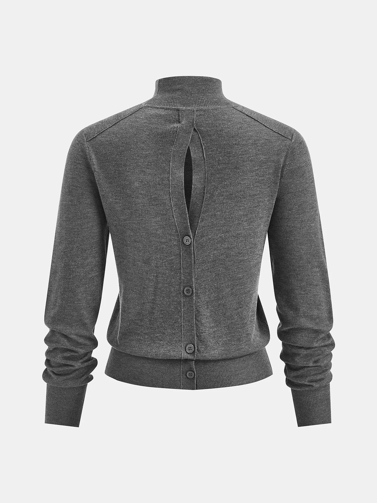Back Slit Wool-Blend Turtleneck Sweater - Image 2