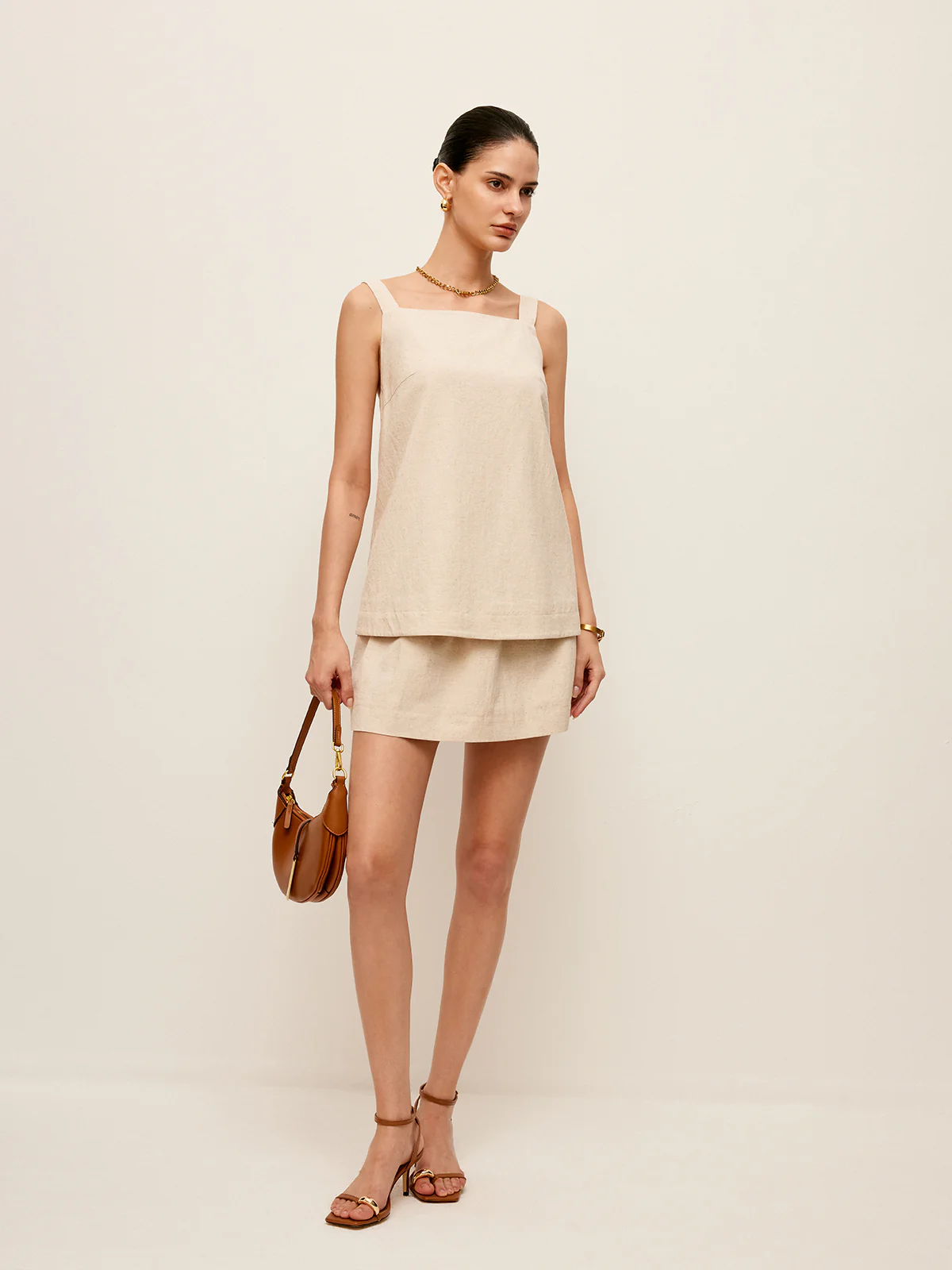 Back Tie Detail Top With Skirt Set - Image 6