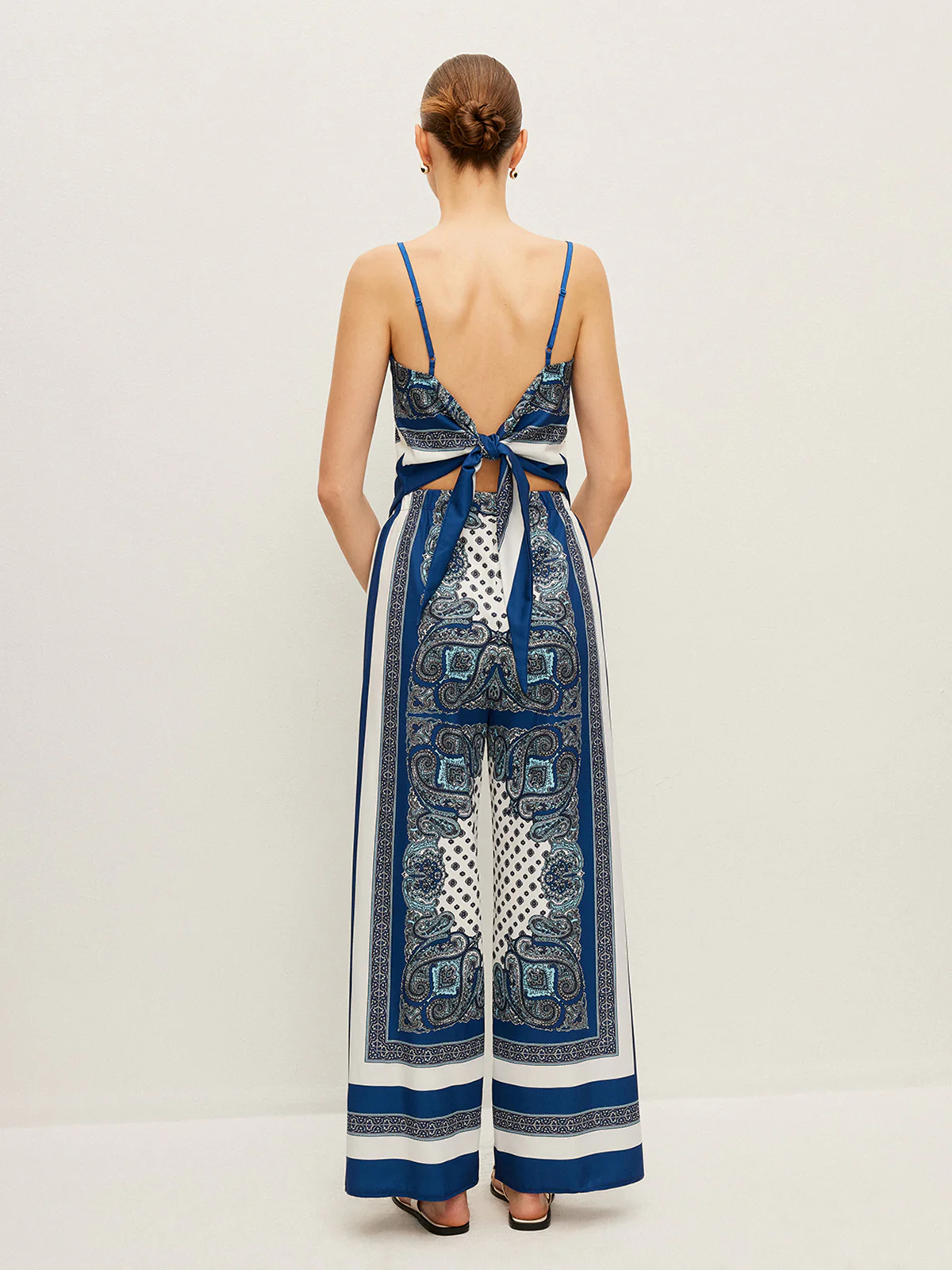 Back Tie Printed Pants Set - Image 6