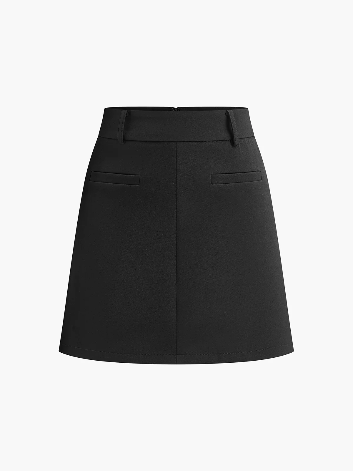 Back Zipper A Line Skirt Without Belt - Image 7