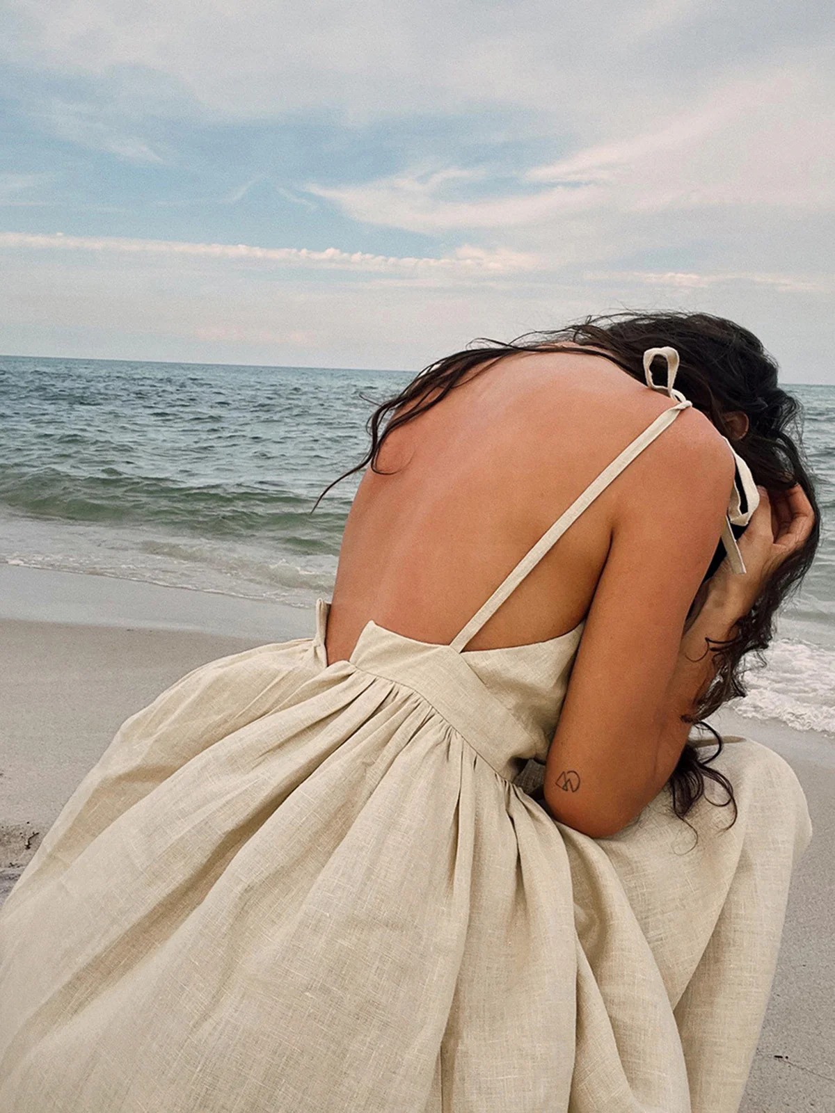 Cotton & Linen Backless Long Dress - Image 3