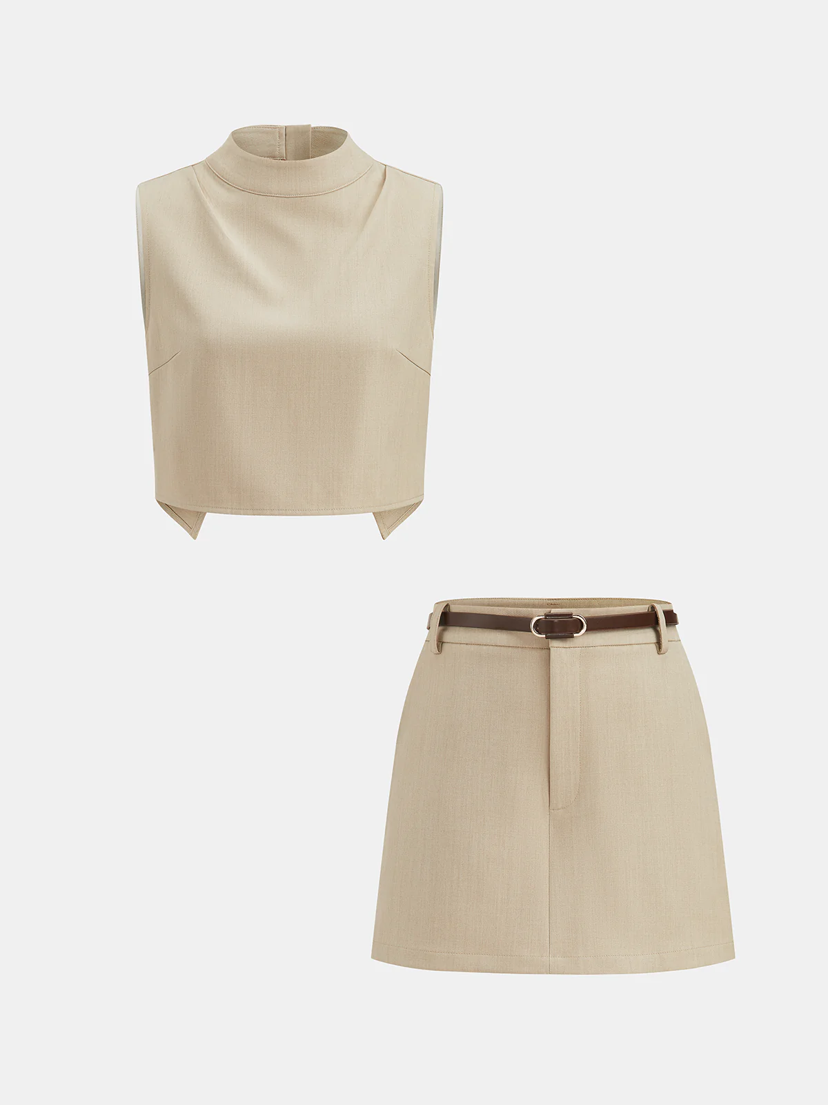 Backless Crop Vest & Belted Skort Set - Image 2